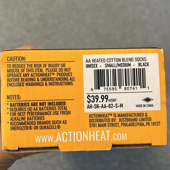 NWT Action Heat unisex heated socks - Picture 4 of 5